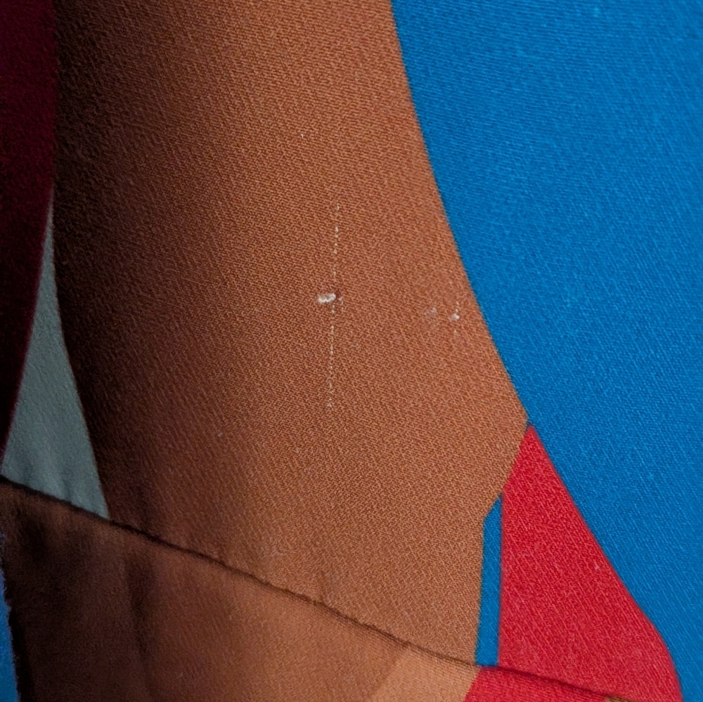 Hosbjerg Greta Adele Blazer Size L Red Blue Geometric Print Statement Jacket - Picture 5 of 7